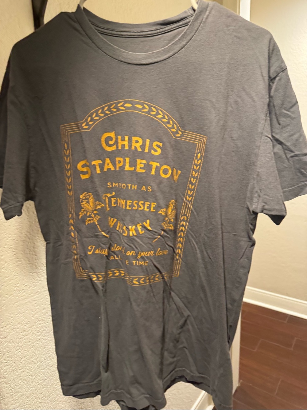 Graphic Tee - Charcoal with Gold Print